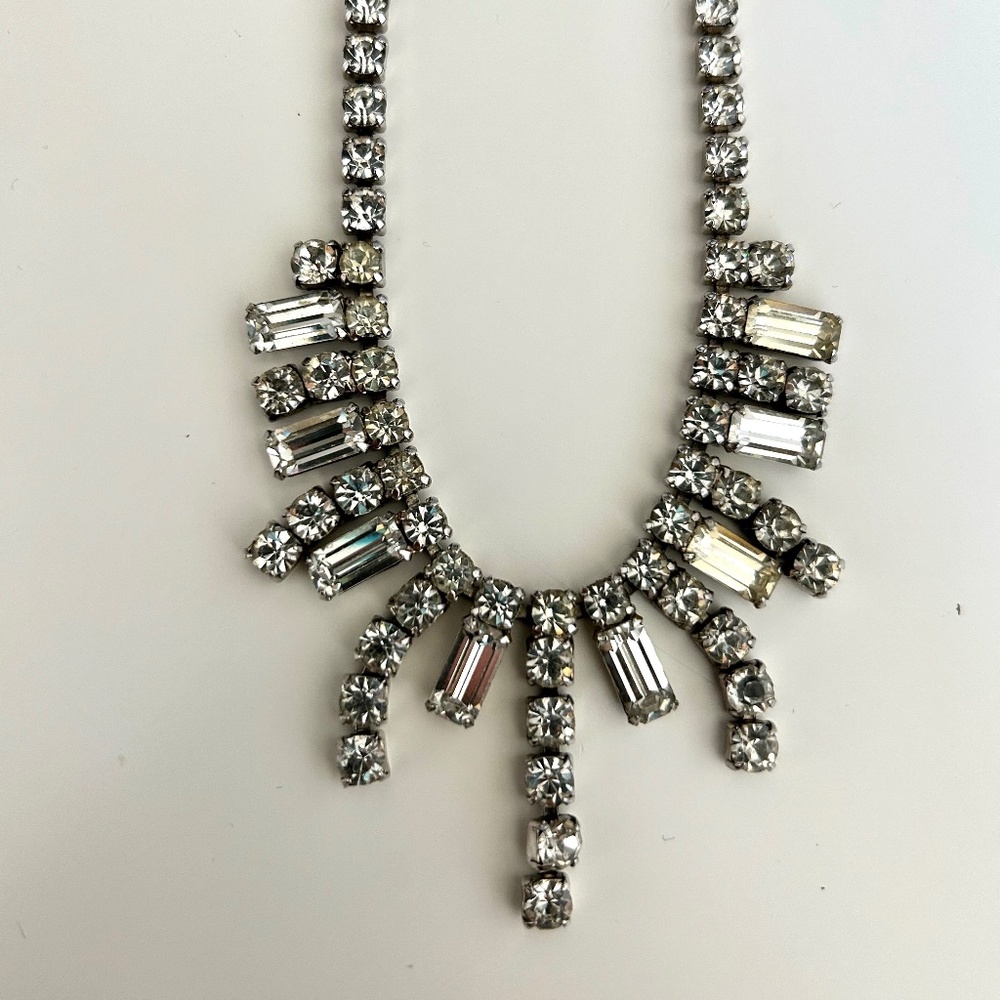 Vintage Rhinestone Statement Necklace